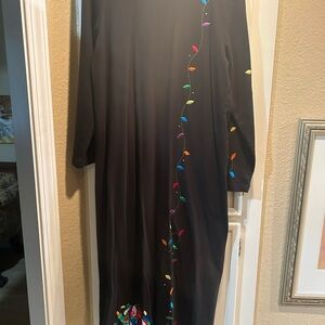 Quacker Factory Black Dress with Multicolor Embroidery